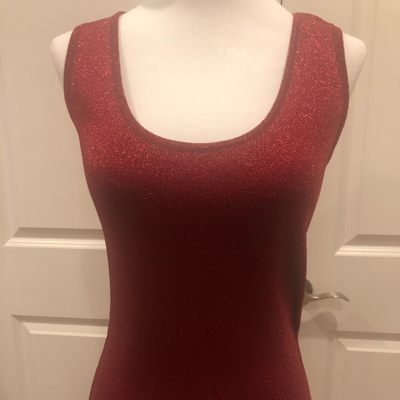 BETSEY JOHNSON 90’s Vintage deep red sparkly tank - Picture 5 of 7